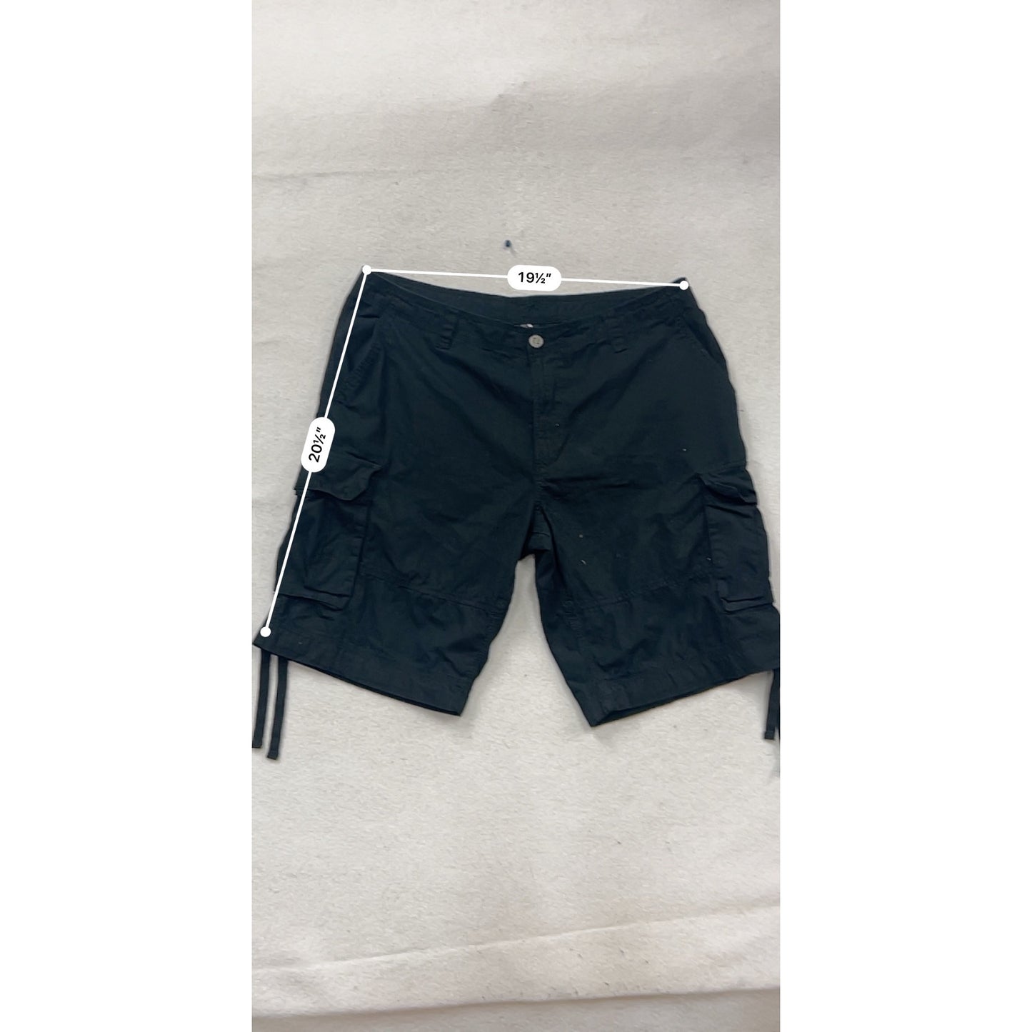 Black Cargo Shorts Size 40 Cotton #580A