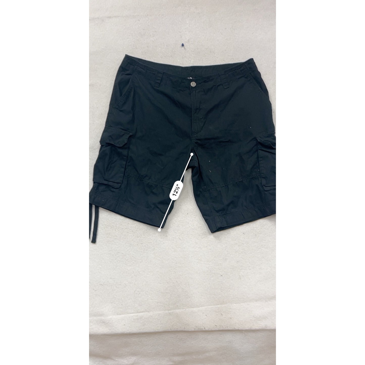 Black Cargo Shorts Size 40 Cotton #580A