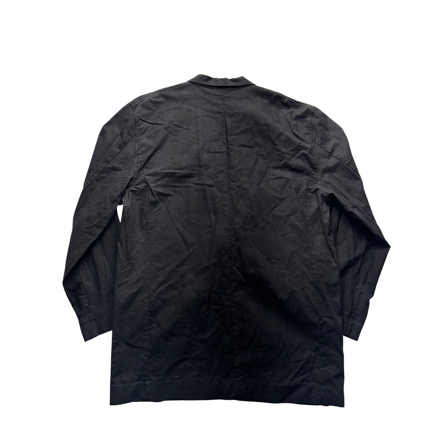 Colorworks & Co. Black Blazer L Linen Blend Two-Button #9076