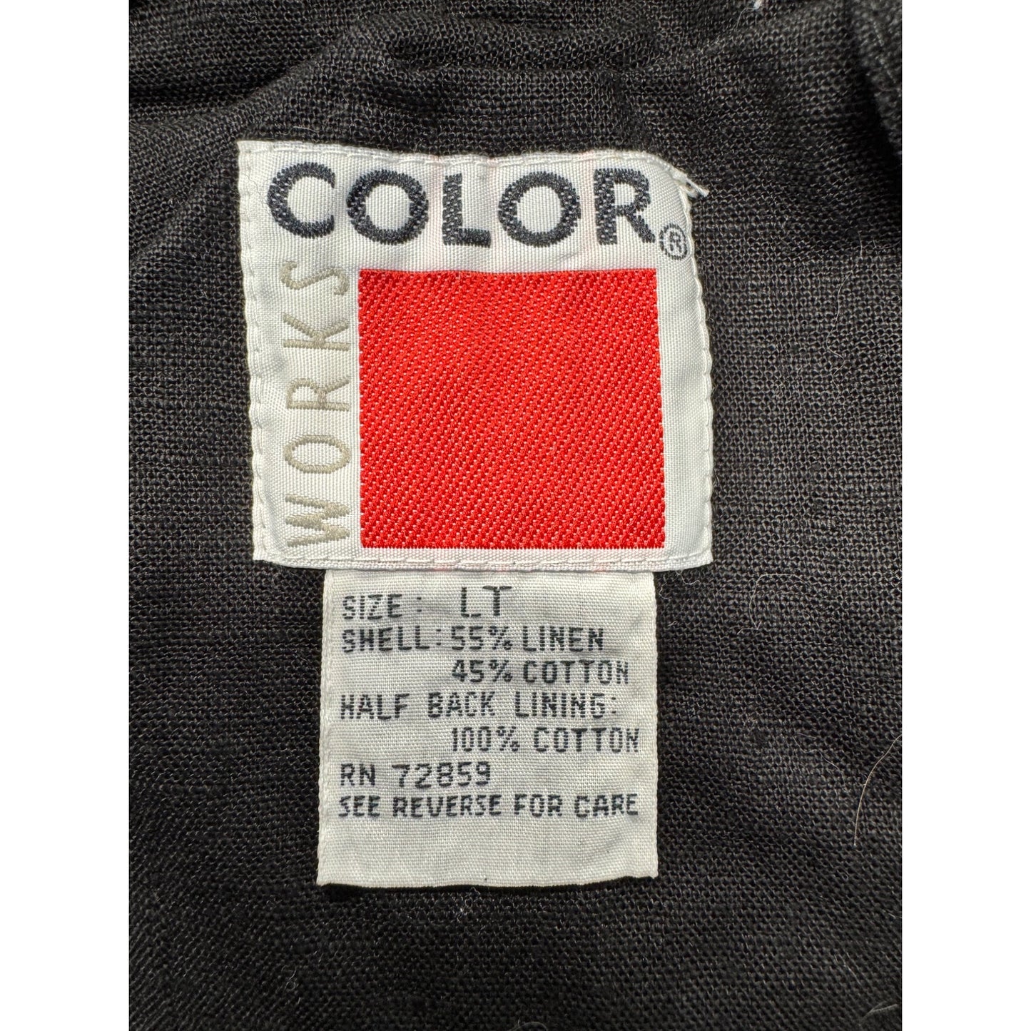Colorworks & Co. Black Blazer L Linen Blend Two-Button #9076