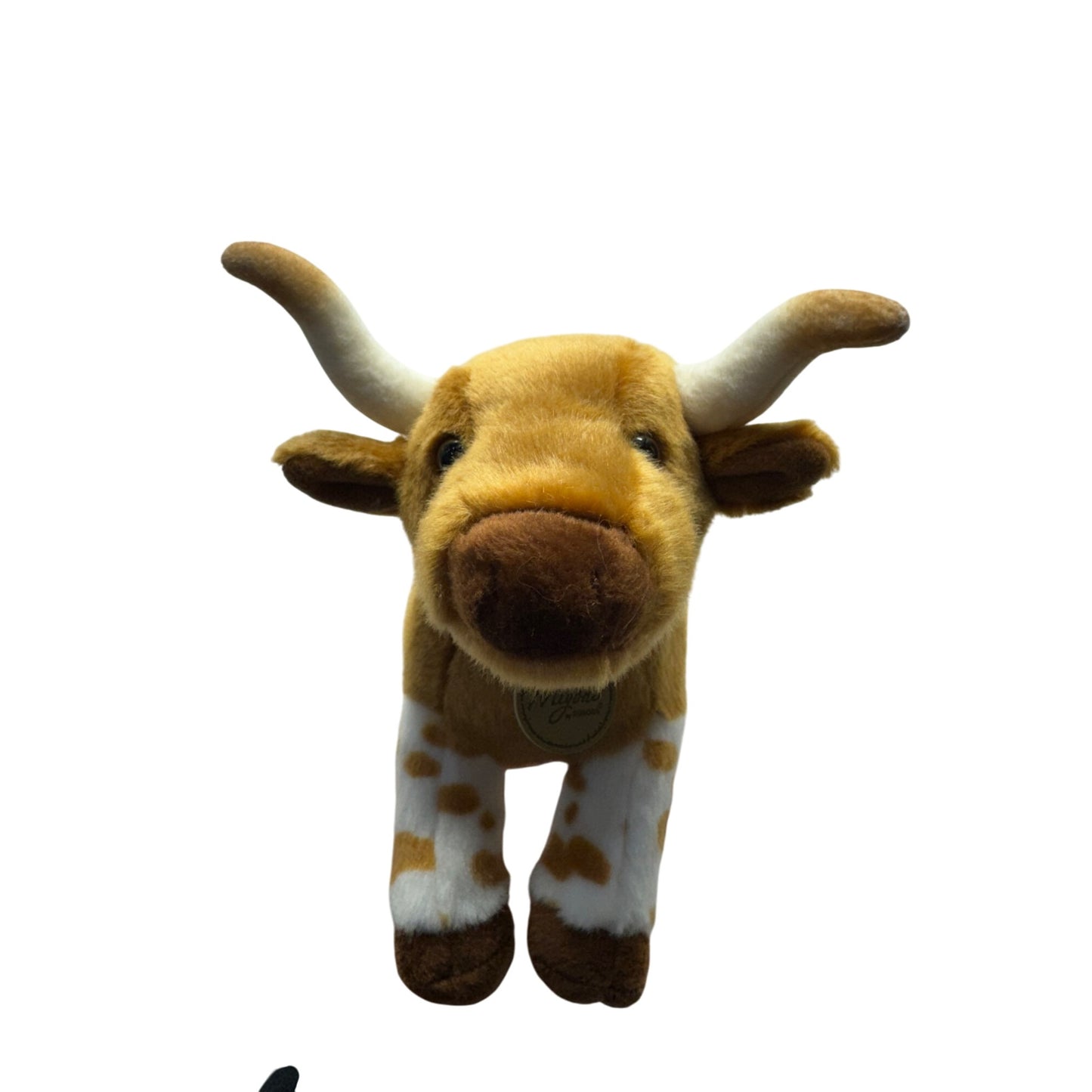 Miyoni By Aurora Plush Longhorn Cow 11" Brown & White Soft Toy 414B
