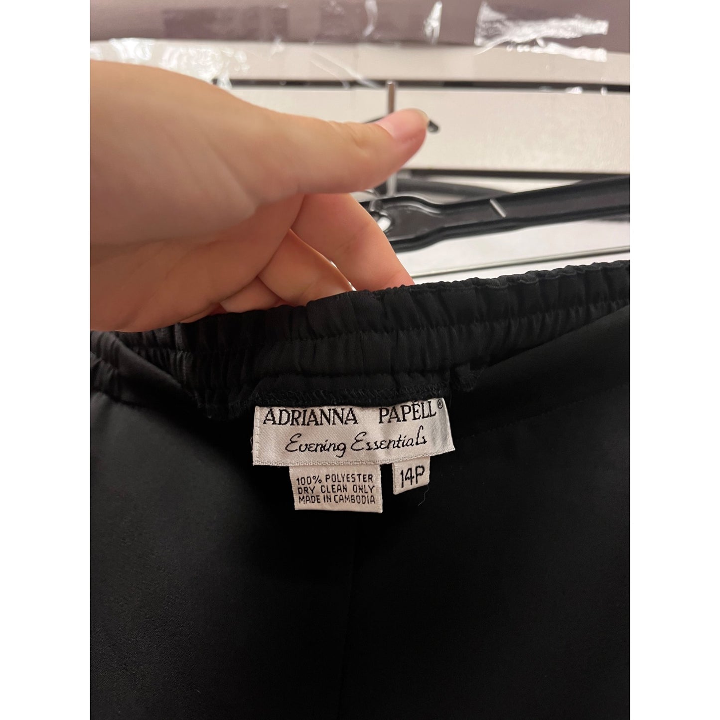 Adrianna Papell Evening Essentials Wide-Leg Black Pants Size 14P #554A