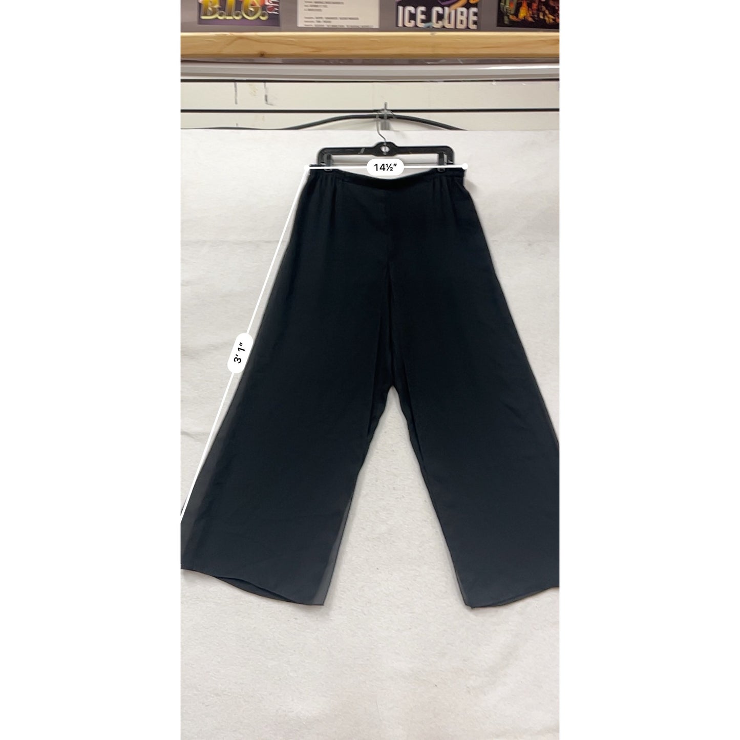 Adrianna Papell Evening Essentials Wide-Leg Black Pants Size 14P #554A