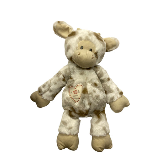 Cute Plush Cow Stuffed Animal With Heart "Moo Means Love You" Message #7376