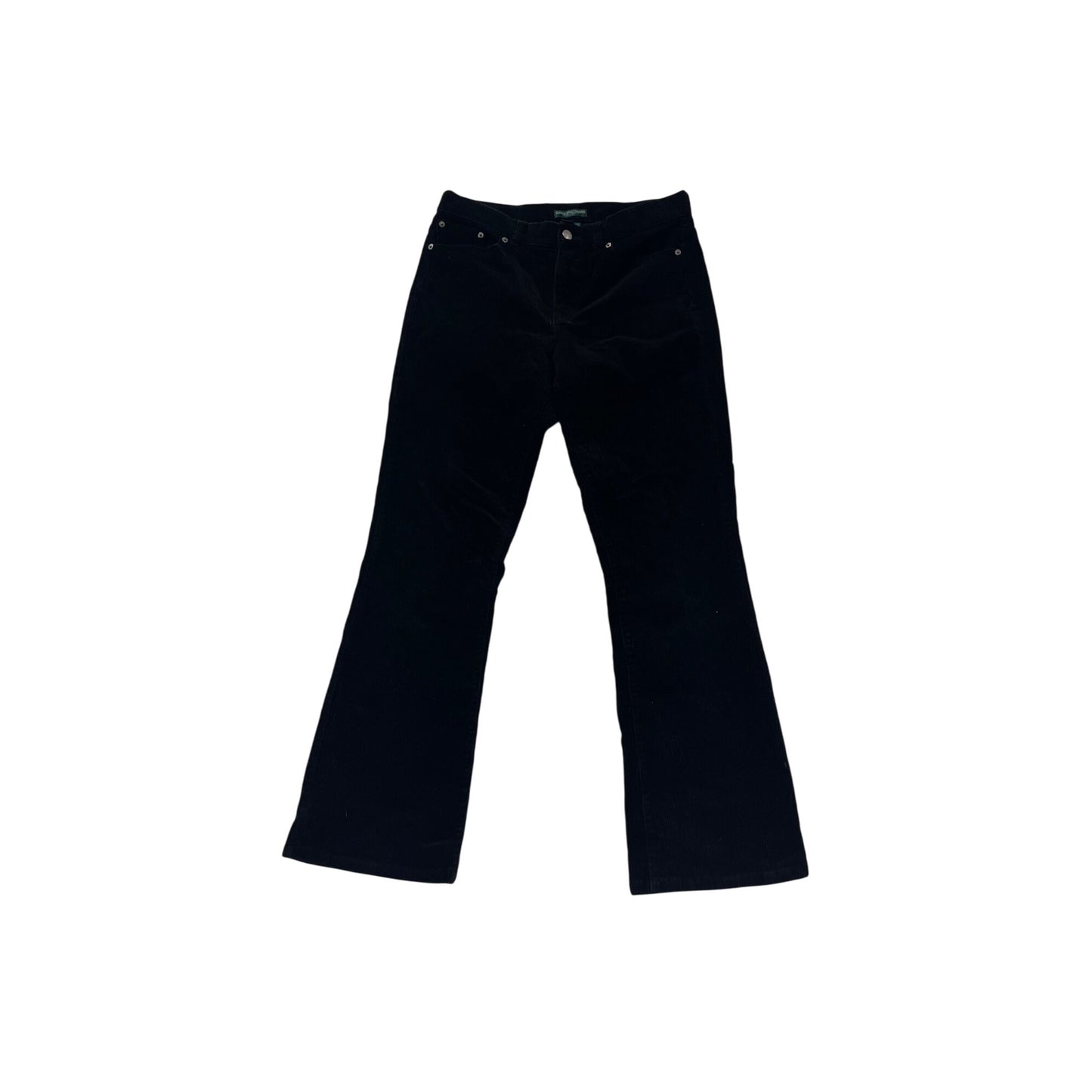 Lauren Jeans Company Black Corduroy Flare Pants Size 8P #303A