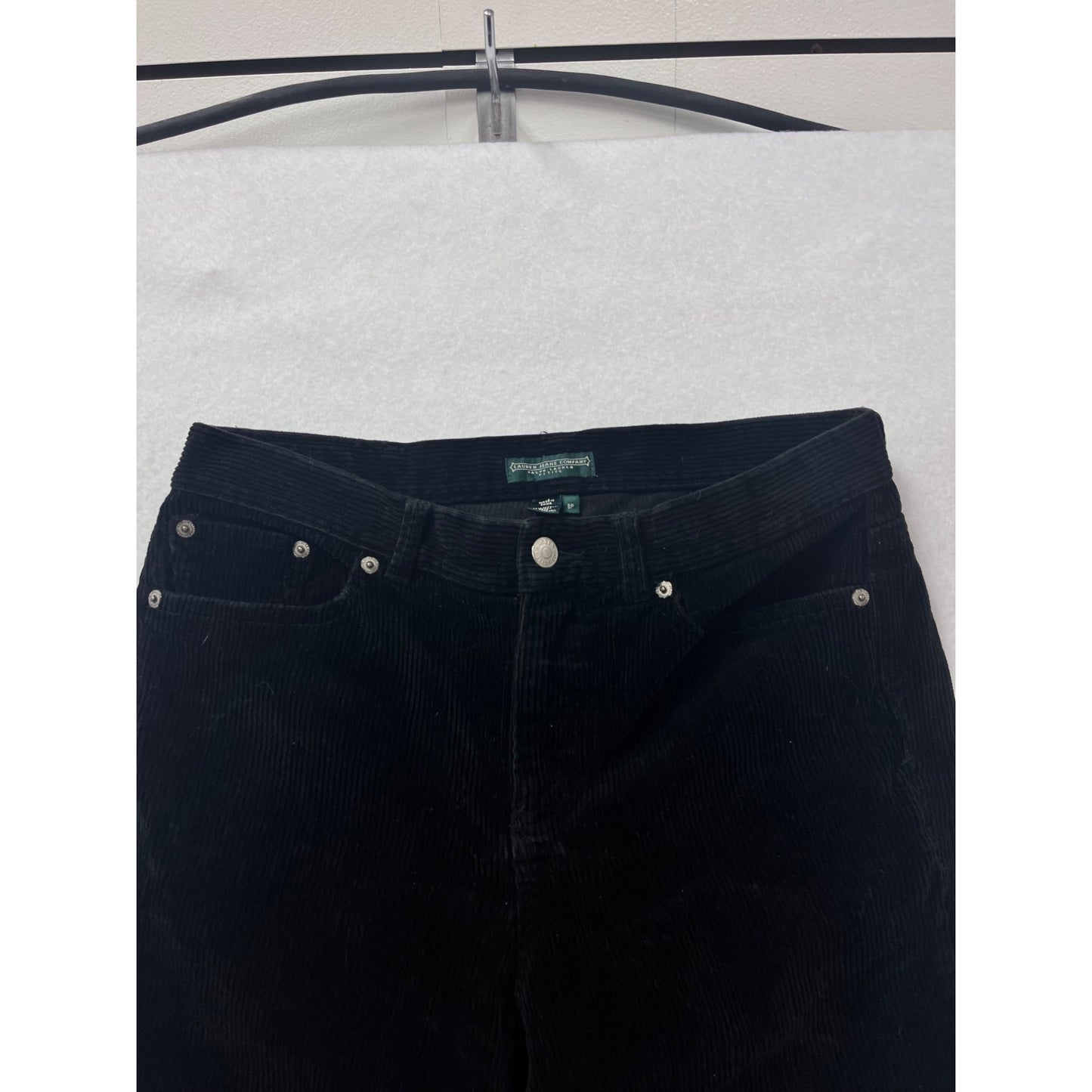 Lauren Jeans Company Black Corduroy Flare Pants Size 8P #303A