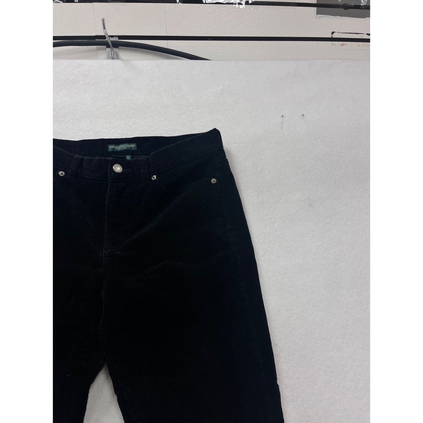Lauren Jeans Company Black Corduroy Flare Pants Size 8P #303A