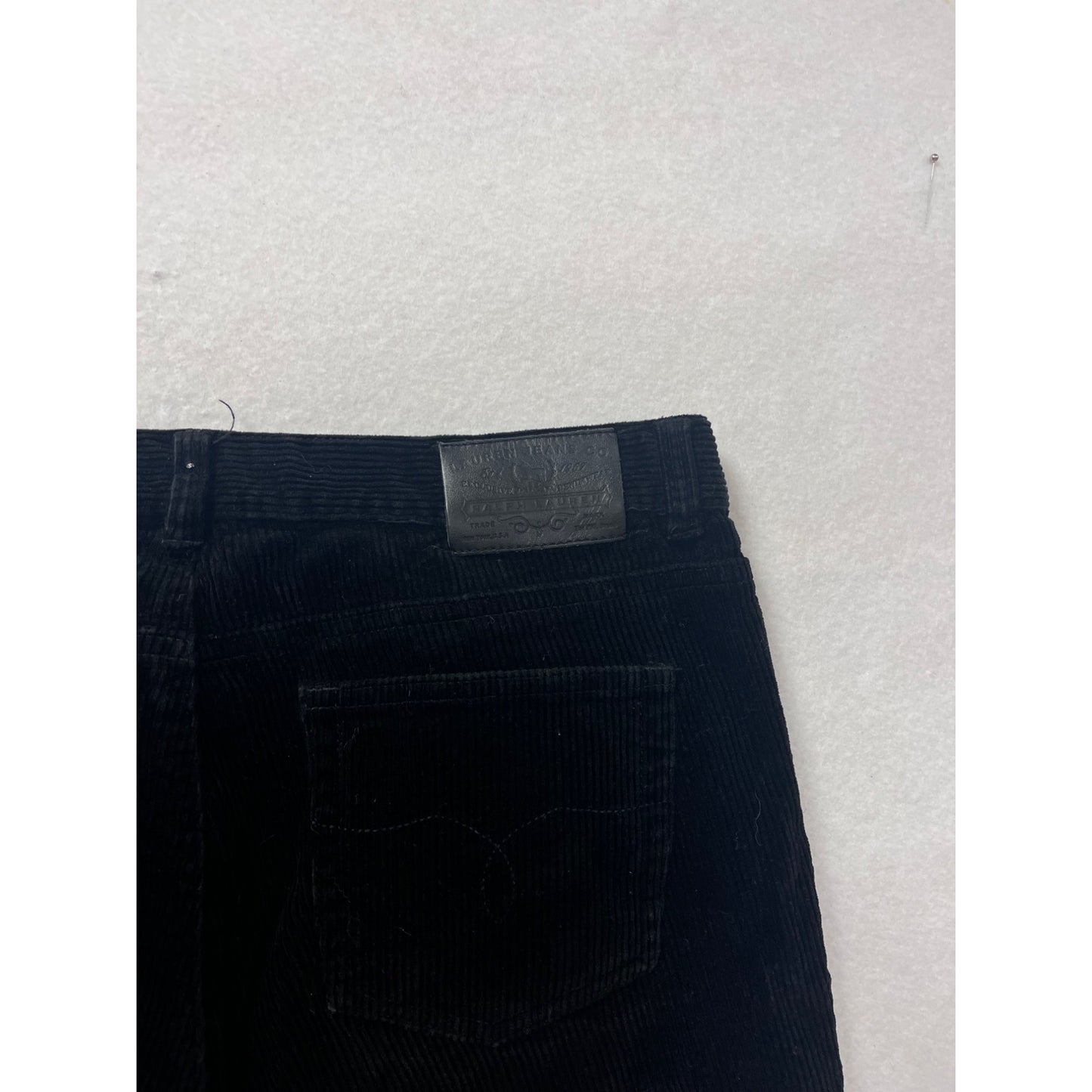 Lauren Jeans Company Black Corduroy Flare Pants Size 8P #303A