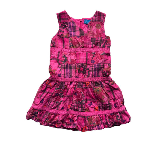 The Childrens Place Pink Patchwork Dress 4T Cotton Sleeveless Spring 275B