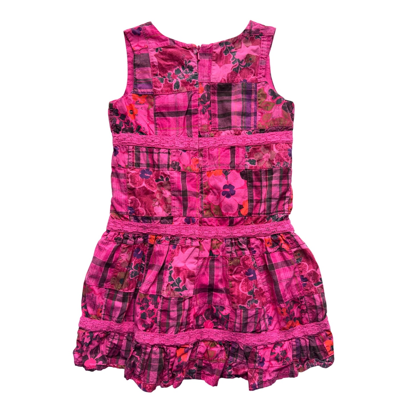 The Childrens Place Pink Patchwork Dress 4T Cotton Sleeveless Spring 275B