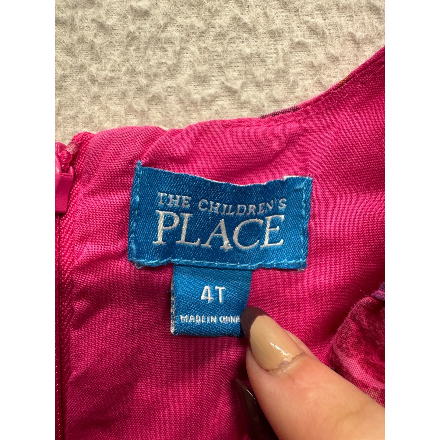 The Childrens Place Pink Patchwork Dress 4T Cotton Sleeveless Spring 275B