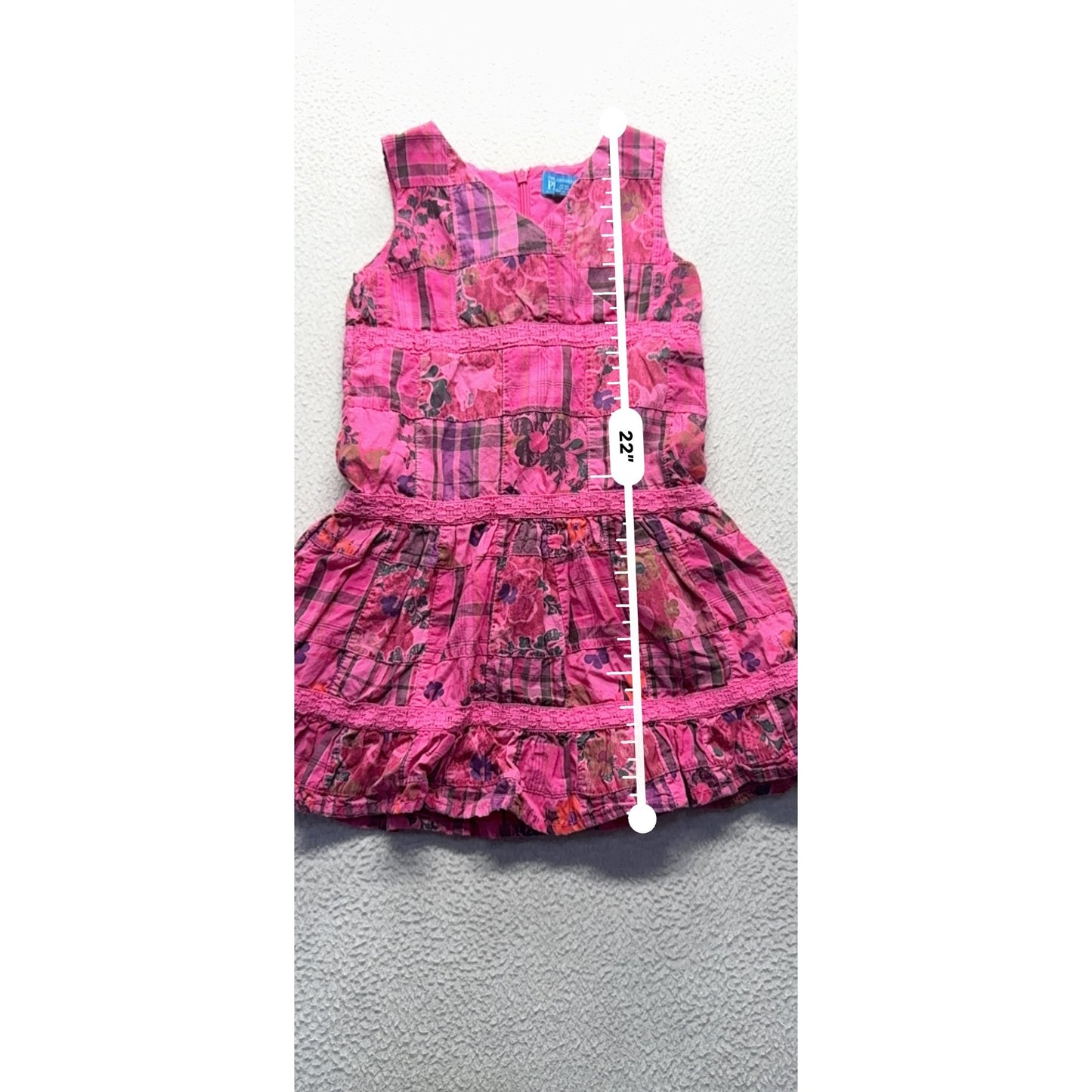 The Childrens Place Pink Patchwork Dress 4T Cotton Sleeveless Spring 275B