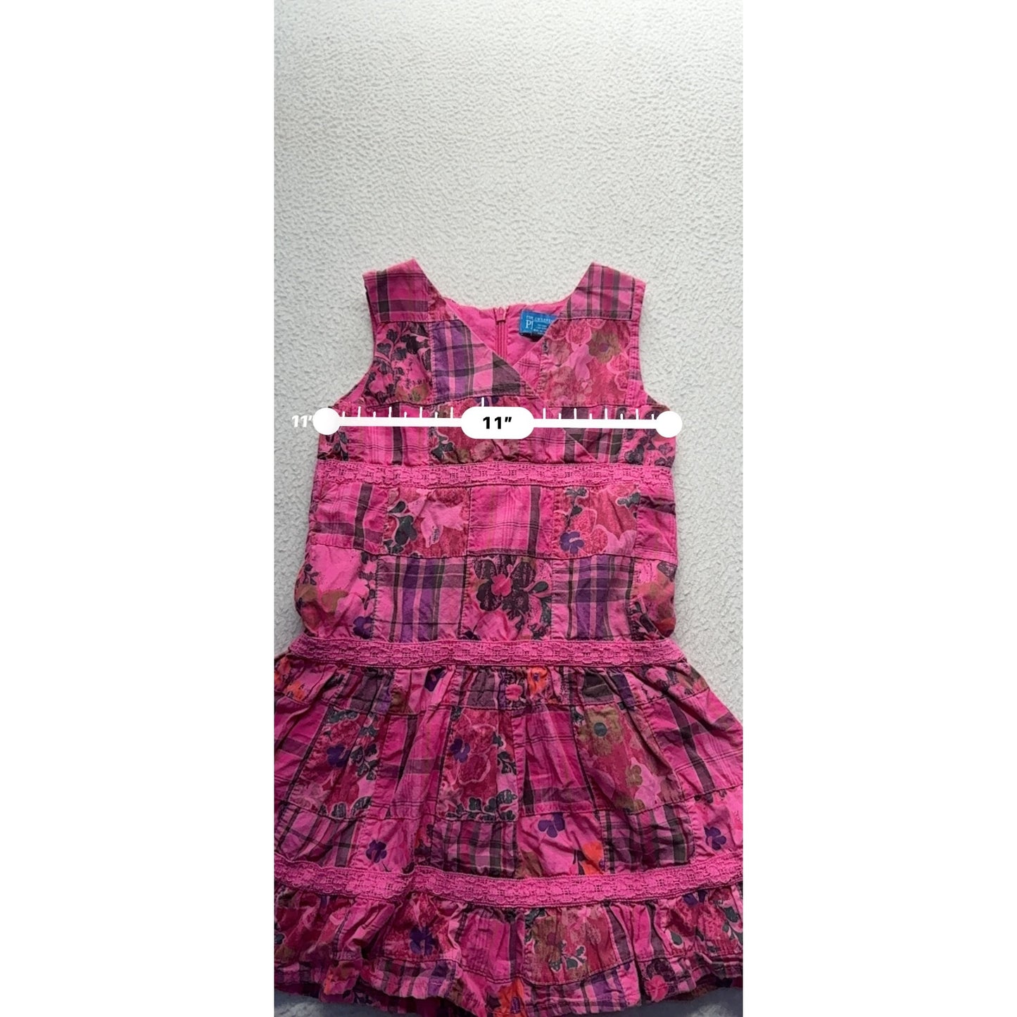 The Childrens Place Pink Patchwork Dress 4T Cotton Sleeveless Spring 275B