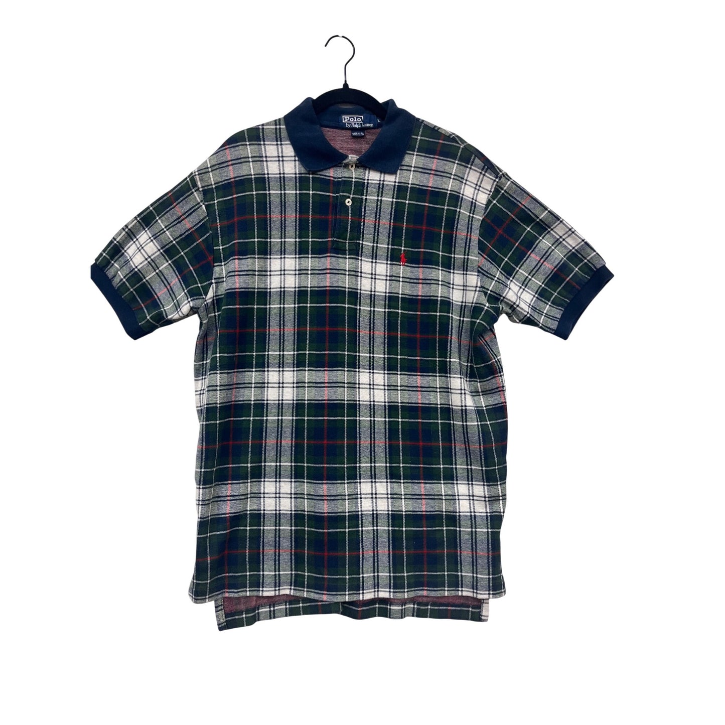 Polo Ralph Lauren  Plaid Polo Shirt L #296A