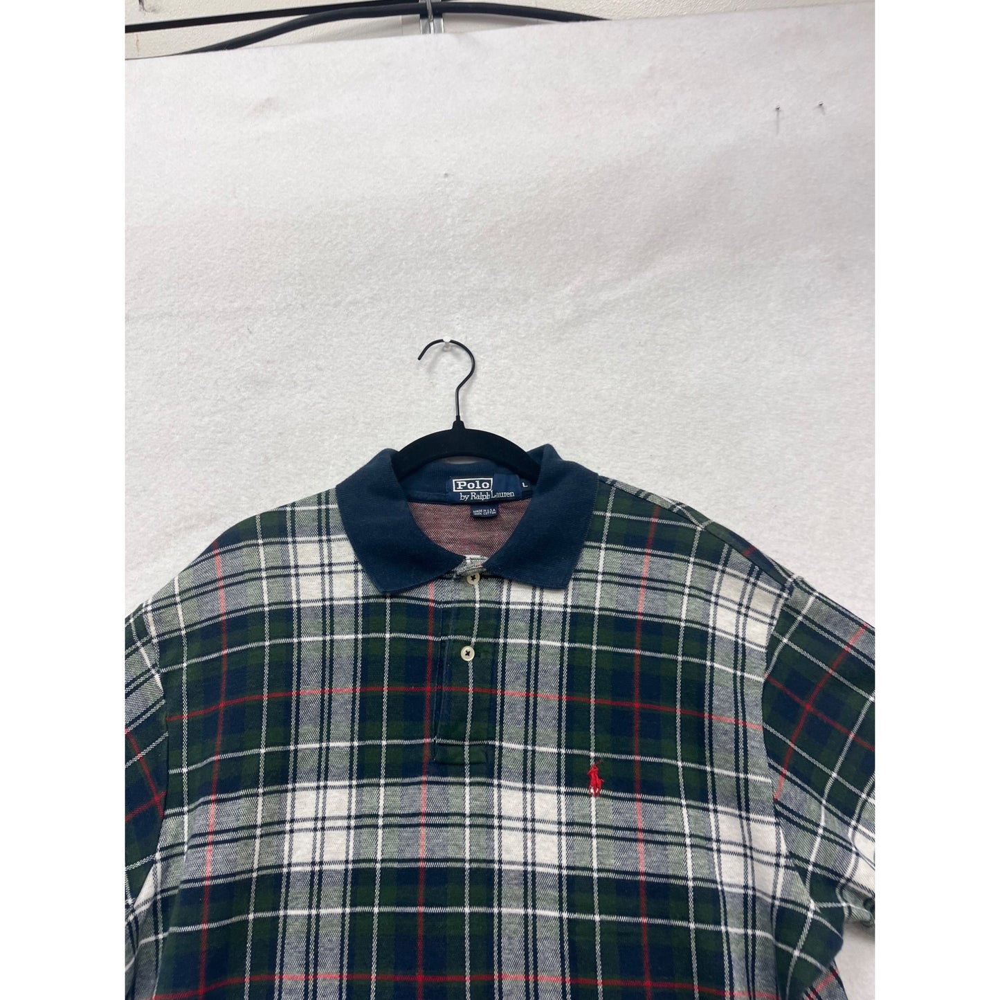 Polo Ralph Lauren  Plaid Polo Shirt L #296A