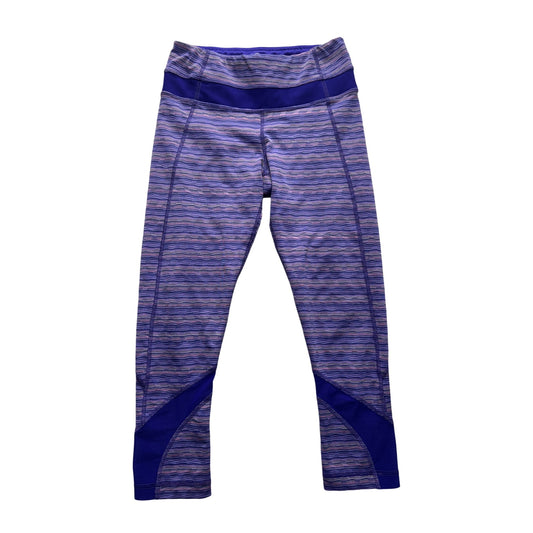 90 Degree By Reflex XS Purple Striped High-Waist Capri with 27.5” Inseam #9923
