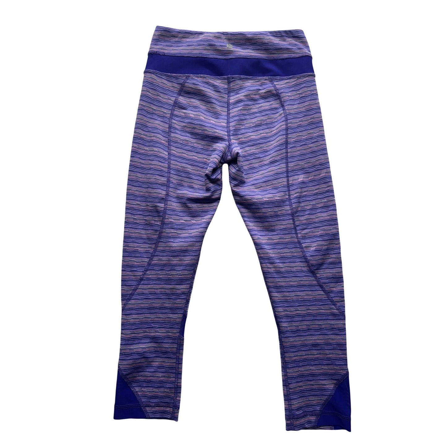 90 Degree By Reflex XS Purple Striped High-Waist Capri with 27.5” Inseam #9923