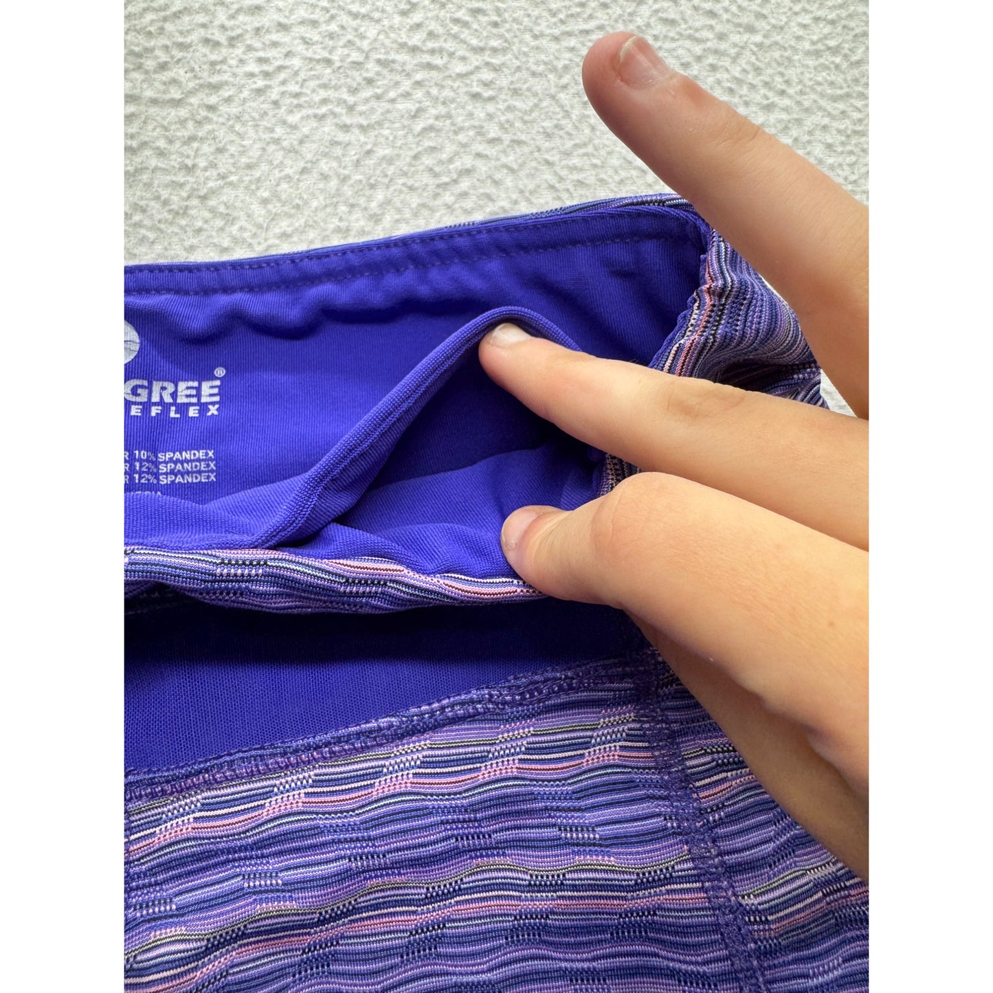 90 Degree By Reflex XS Purple Striped High-Waist Capri with 27.5” Inseam #9923