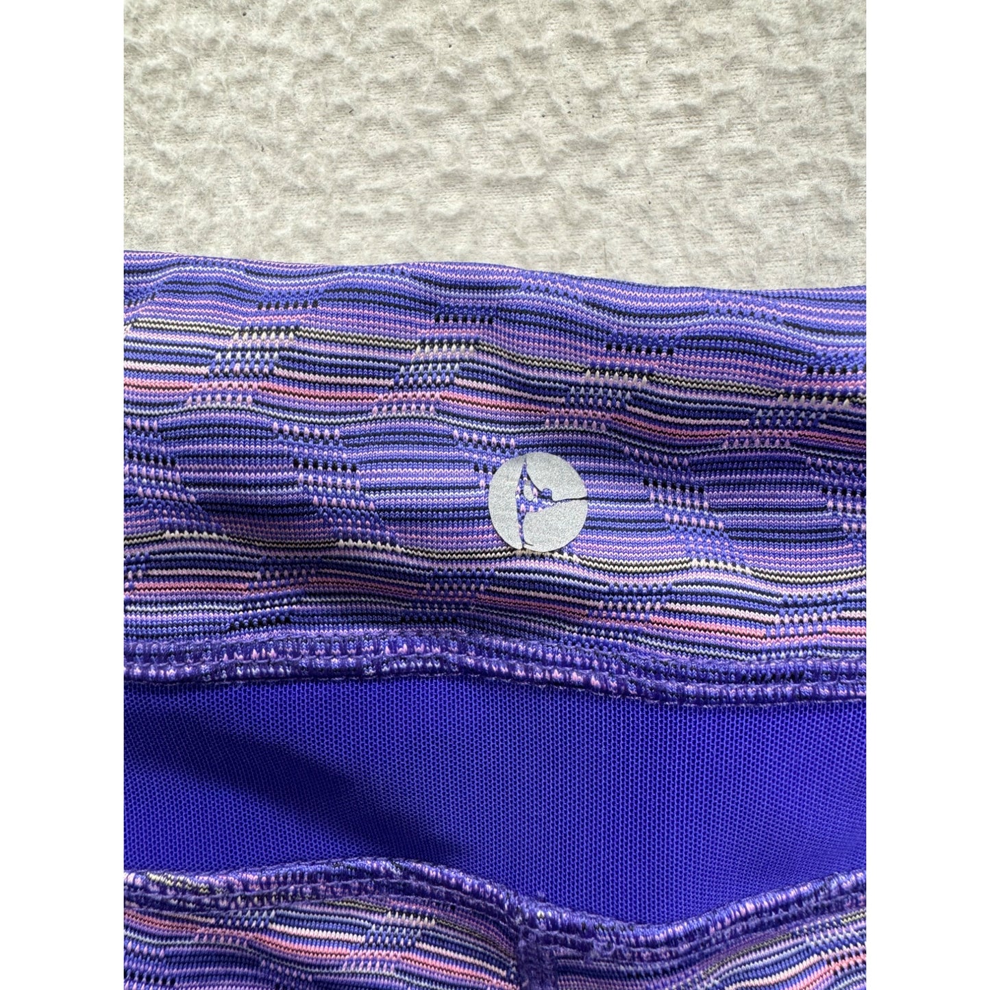 90 Degree By Reflex XS Purple Striped High-Waist Capri with 27.5” Inseam #9923