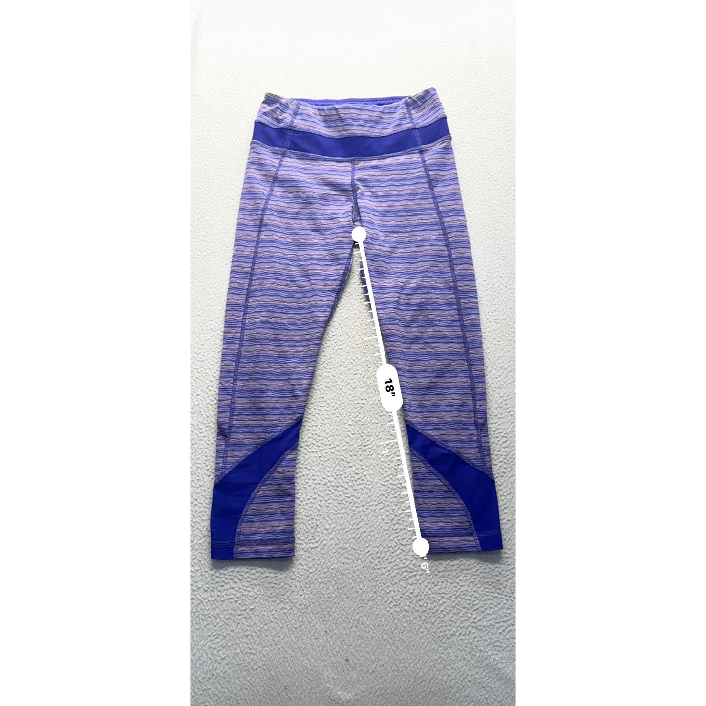 90 Degree By Reflex XS Purple Striped High-Waist Capri with 27.5” Inseam #9923