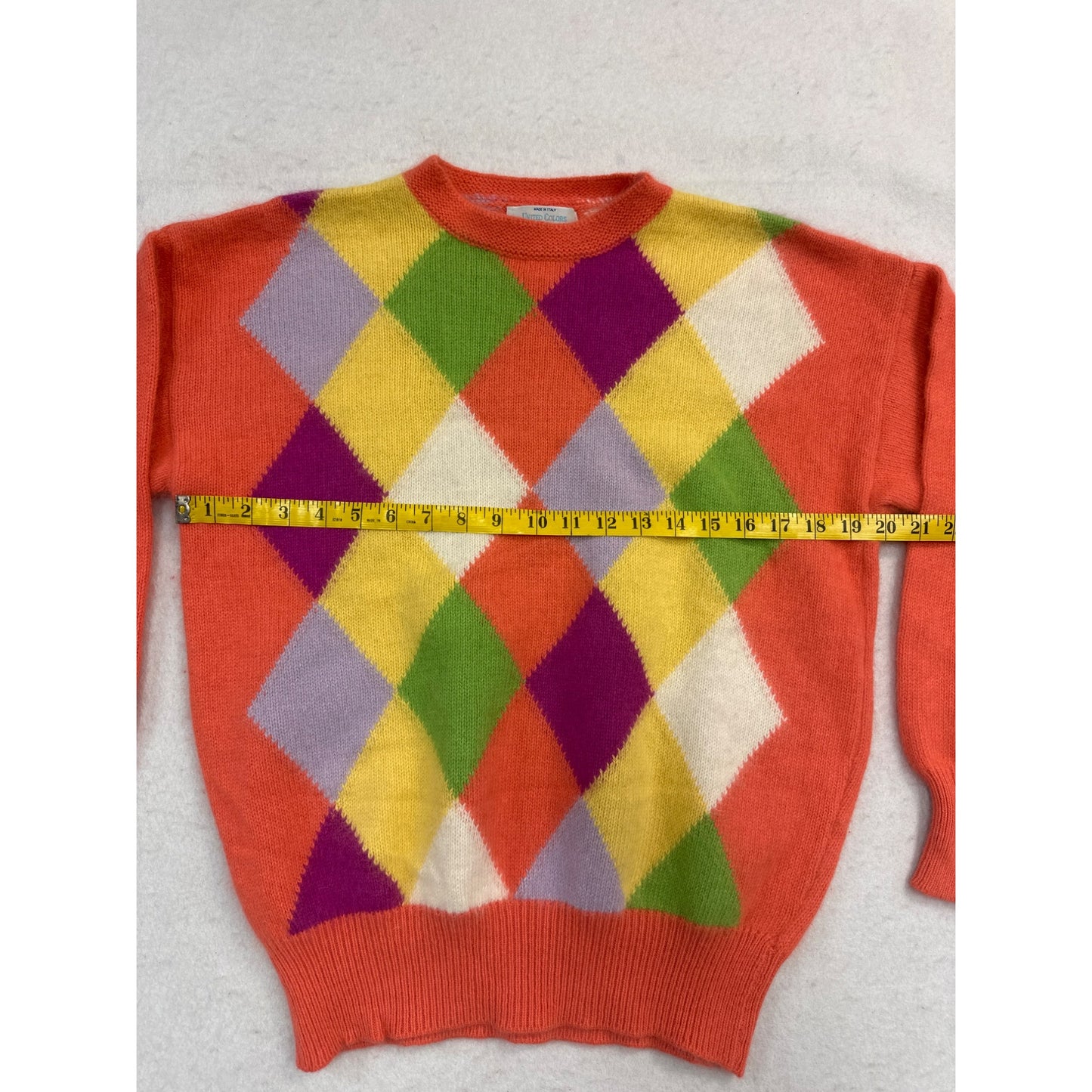 VINTAGE RABBIT HAIR Argyle Sweater