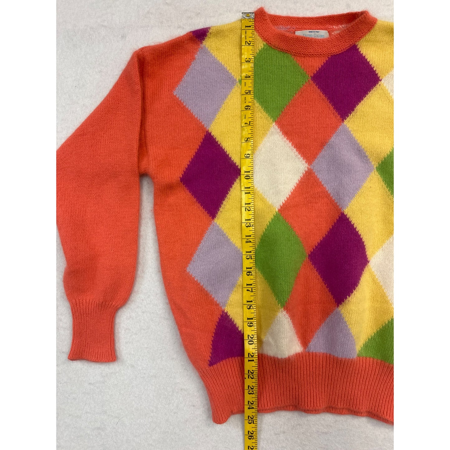 VINTAGE RABBIT HAIR Argyle Sweater