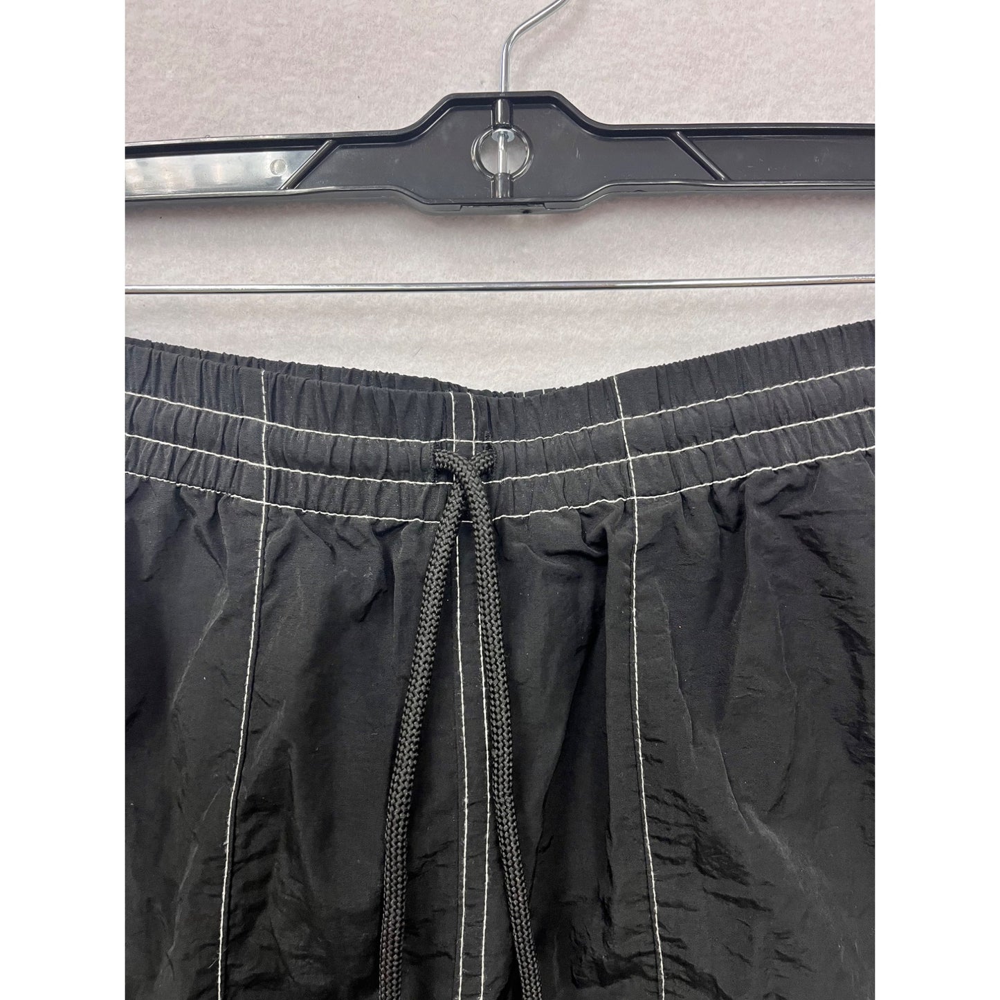Mens Beige Bounty Black Nylon Shorts With Pockets & Drawstring #6310