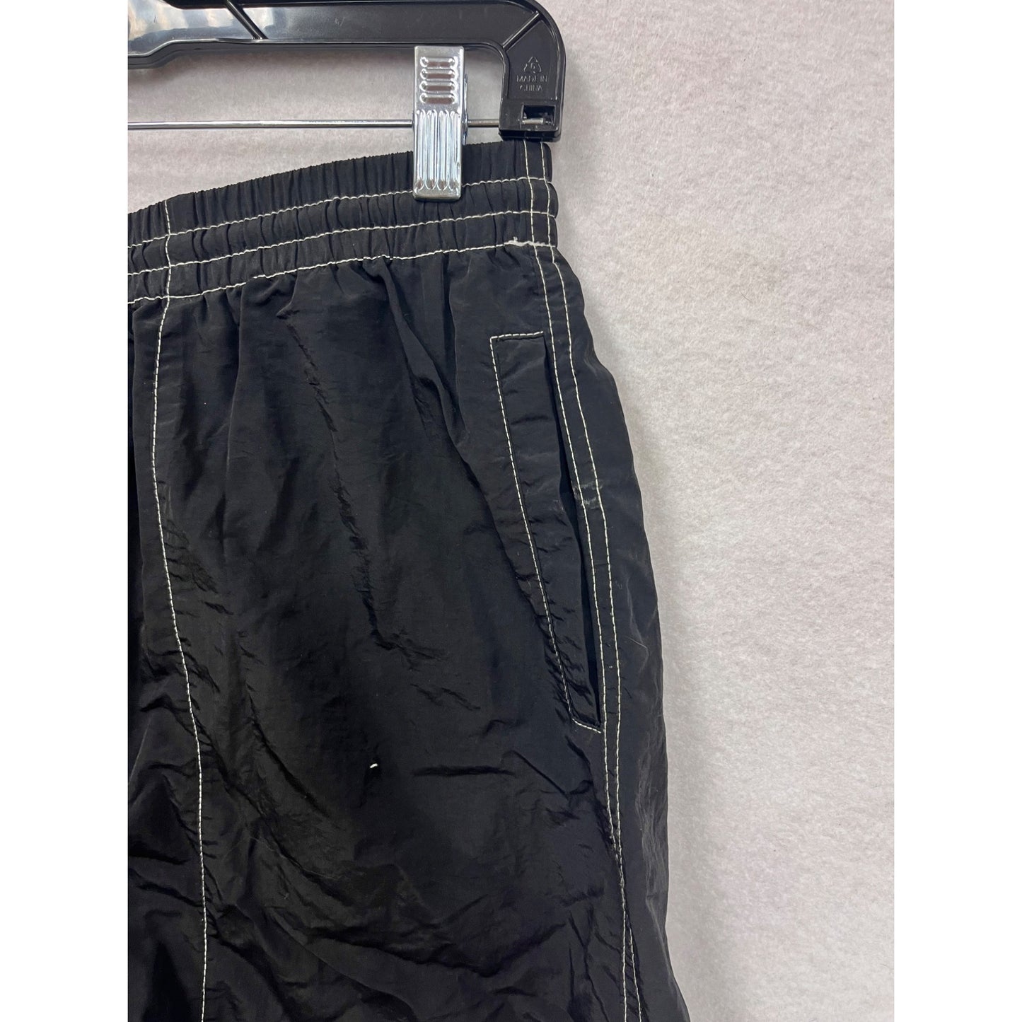 Mens Beige Bounty Black Nylon Shorts With Pockets & Drawstring #6310
