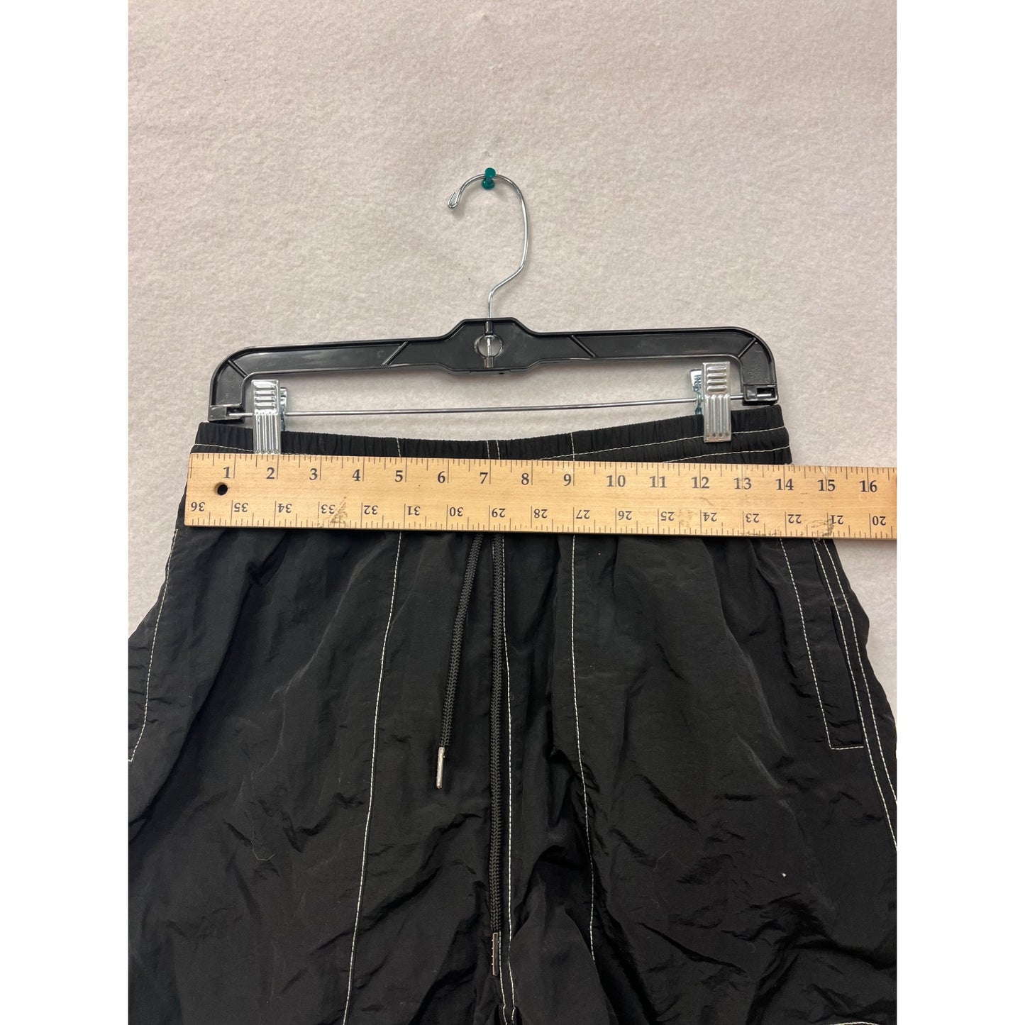 Mens Beige Bounty Black Nylon Shorts With Pockets & Drawstring #6310