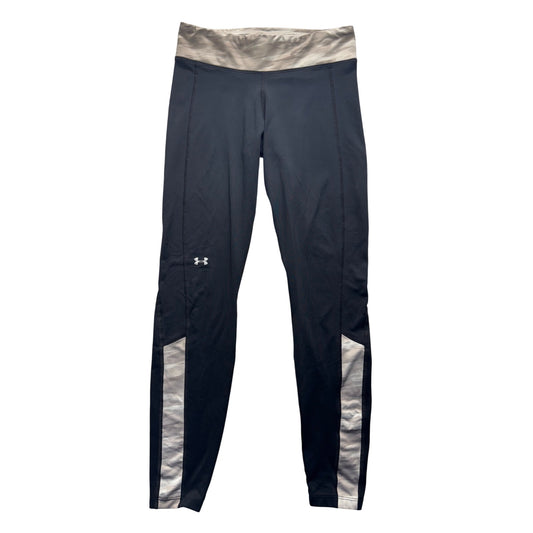 Under Armour Black Leggings With Camo Waistband & Reflective Panels Size S #9914