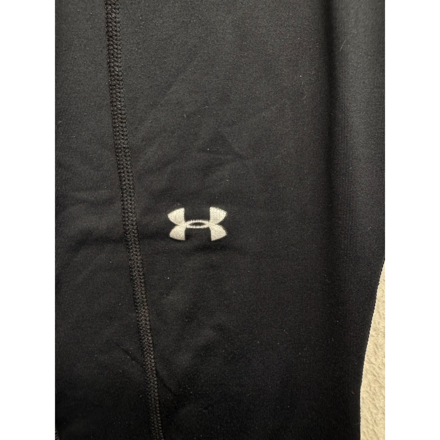Under Armour Black Leggings With Camo Waistband & Reflective Panels Size S #9914