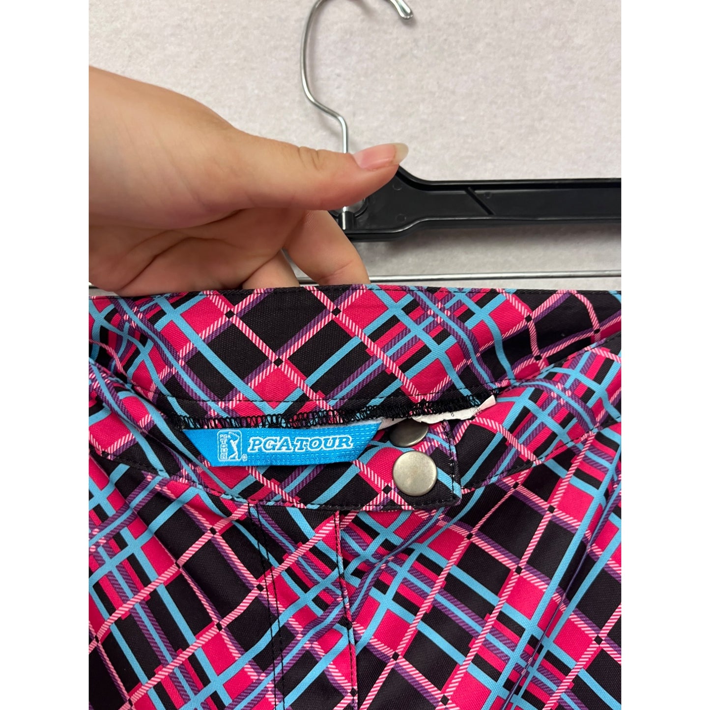 PGA Tour Plaid Golf Shorts Size 6-8 #165A