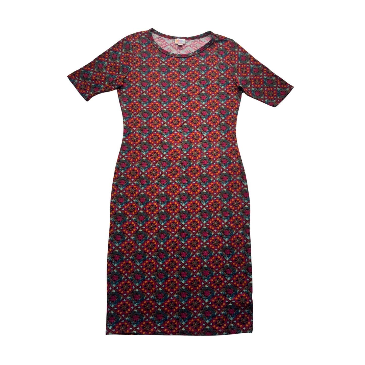 LuLaRoe S Multicolor Geometric Print Julia Dress #9148