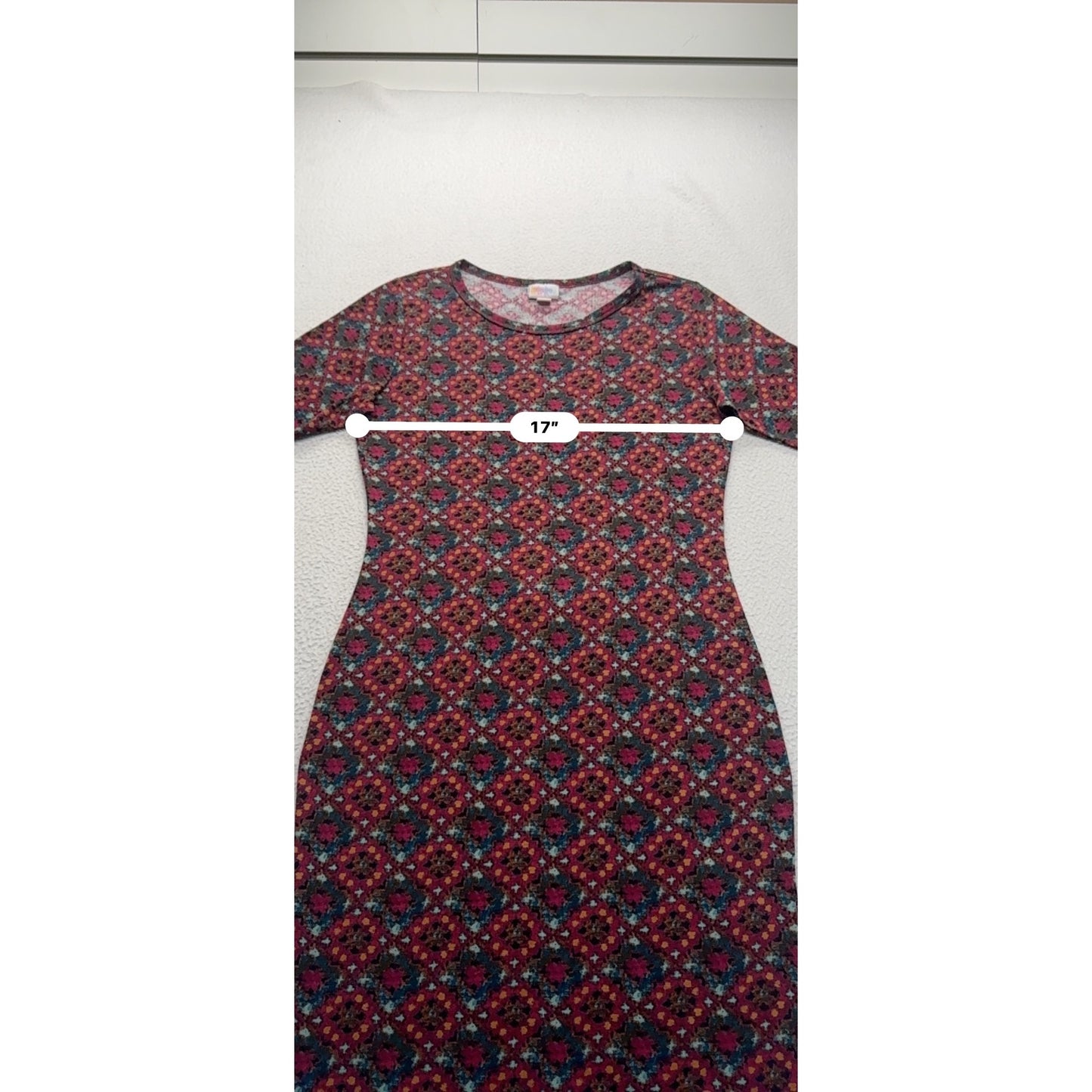 LuLaRoe S Multicolor Geometric Print Julia Dress #9148