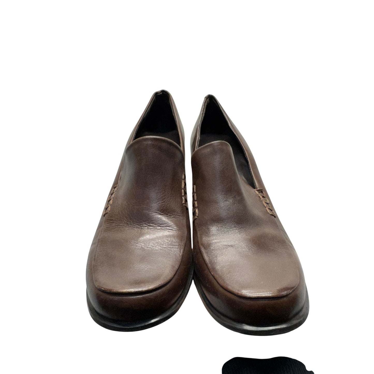 Franco Sarto Brown Leather Heeled Loafers Size 8 #9450