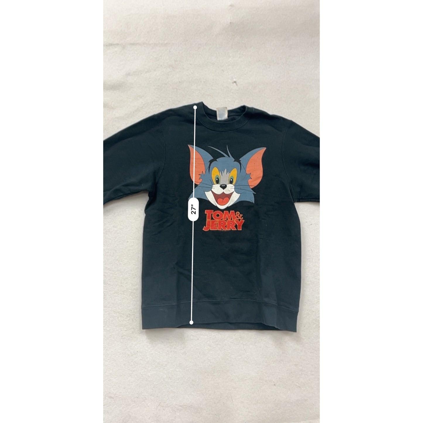 Tom & Jerry Graphic Black Crewneck Sweatshirt #8893