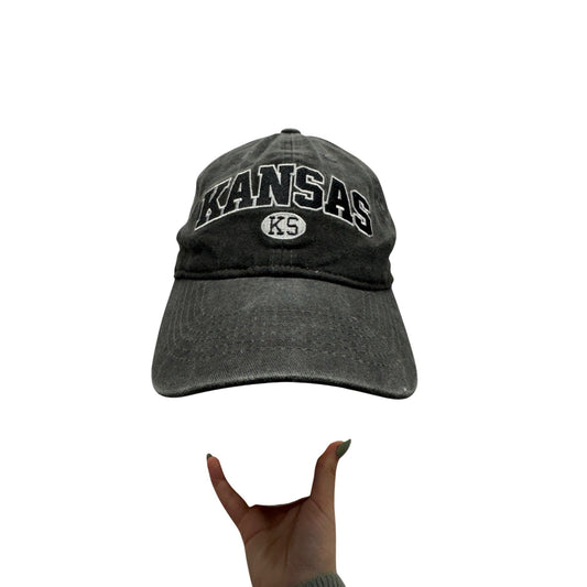 Kansas KS Black Adjustable Baseball Cap By Real Time Products #7850
