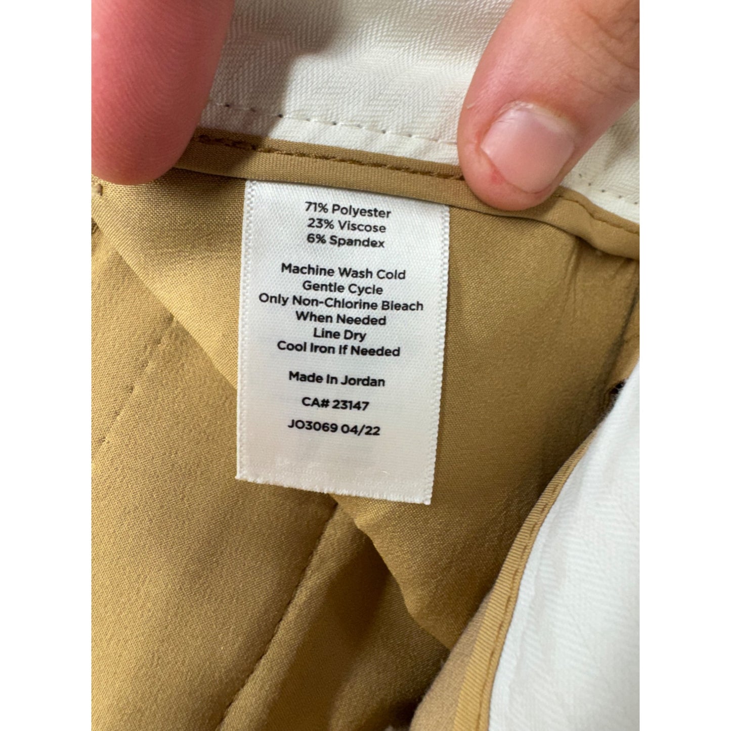 Talbots Hampshire Ankle Pant Beige Size 8 Polyester Blend Slim Fit #171B