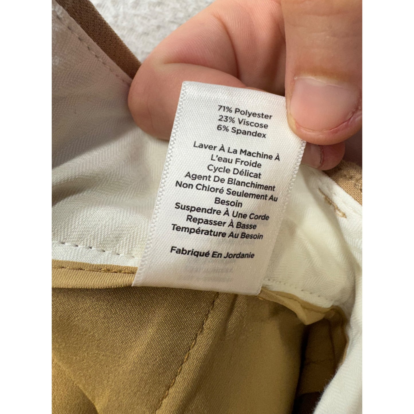 Talbots Hampshire Ankle Pant Beige Size 8 Polyester Blend Slim Fit #171B