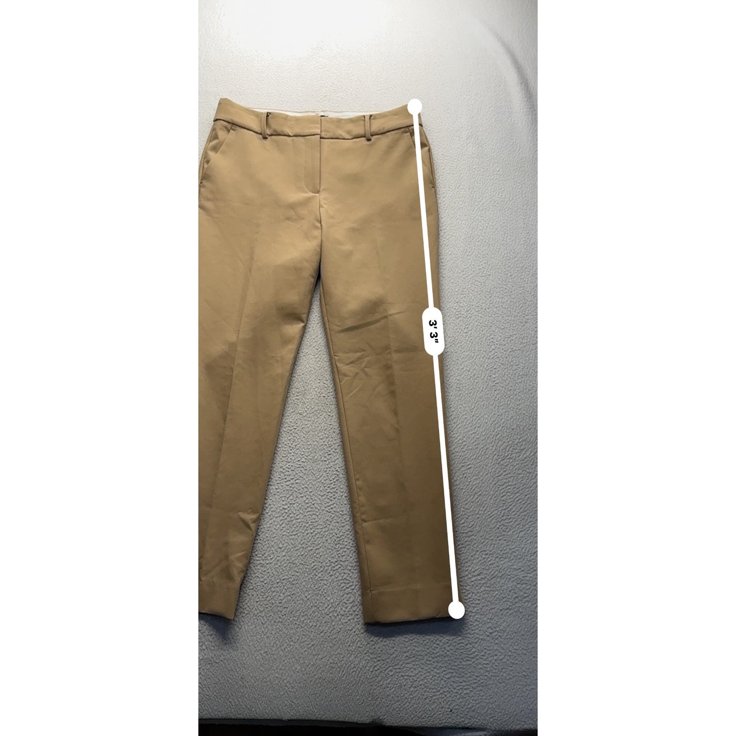 Talbots Hampshire Ankle Pant Beige Size 8 Polyester Blend Slim Fit #171B