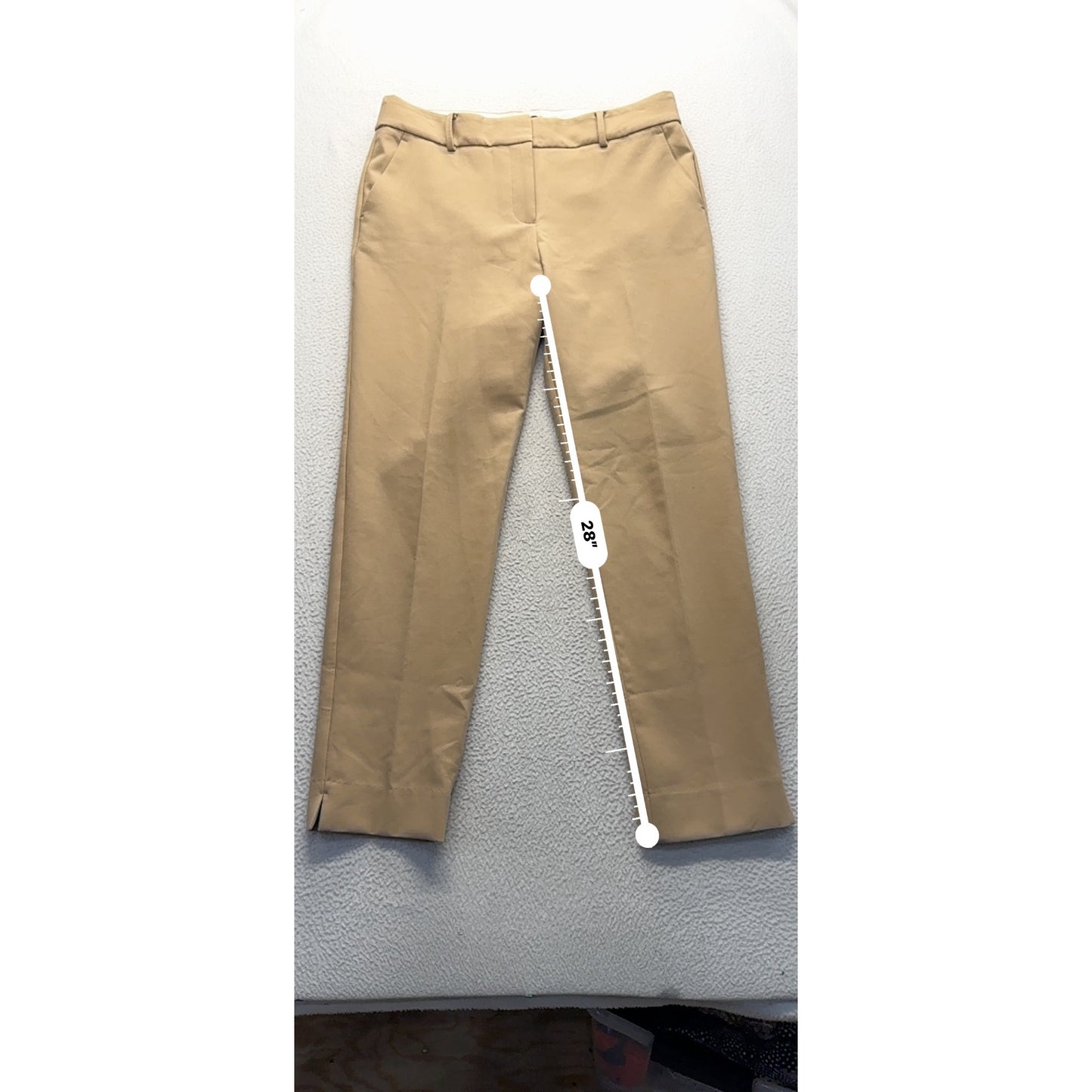 Talbots Hampshire Ankle Pant Beige Size 8 Polyester Blend Slim Fit #171B