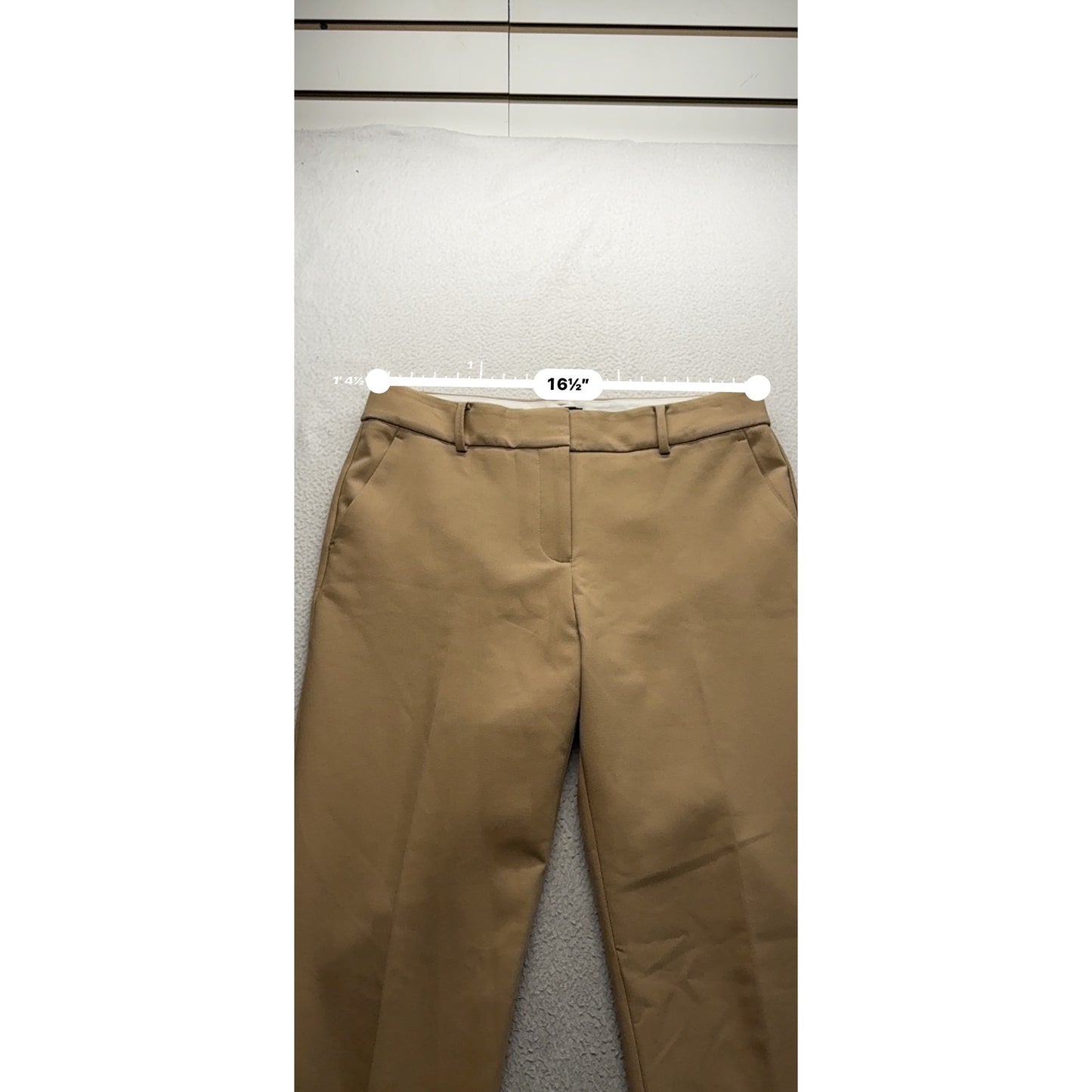 Talbots Hampshire Ankle Pant Beige Size 8 Polyester Blend Slim Fit #171B