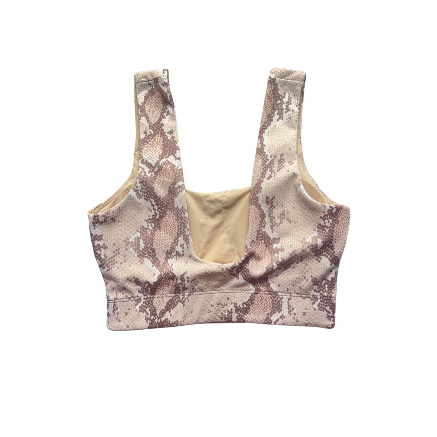 Varley XS Snake Print Sports Bra Beige & Brown Stretch Fabric #3B