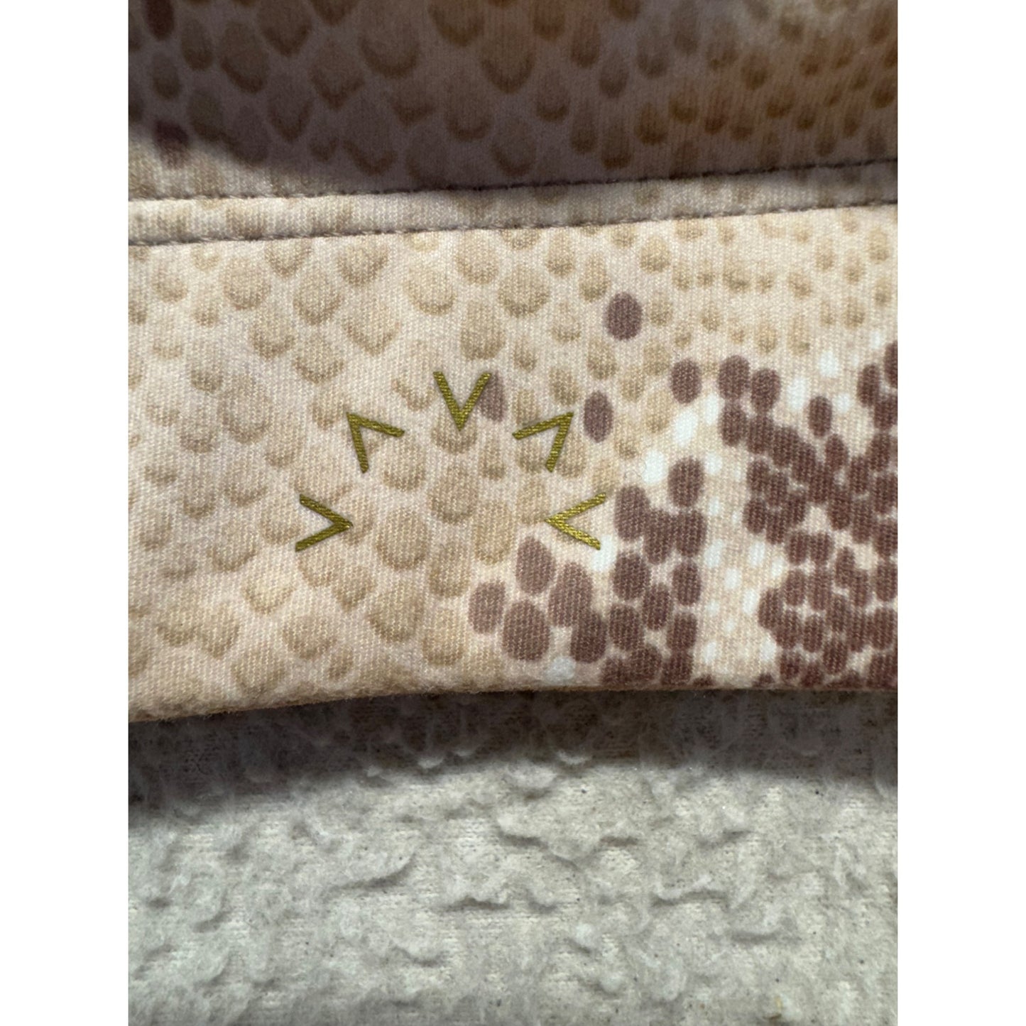 Varley XS Snake Print Sports Bra Beige & Brown Stretch Fabric #3B