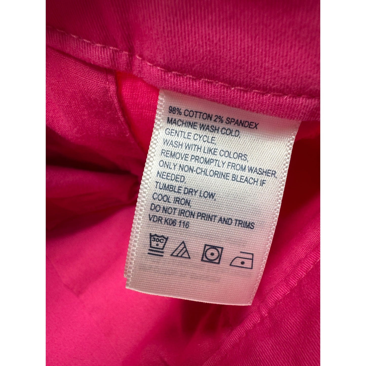 Nautica Pink Cropped Pants Size 12 With Lace-Up Detail Cotton & Spandex #9264