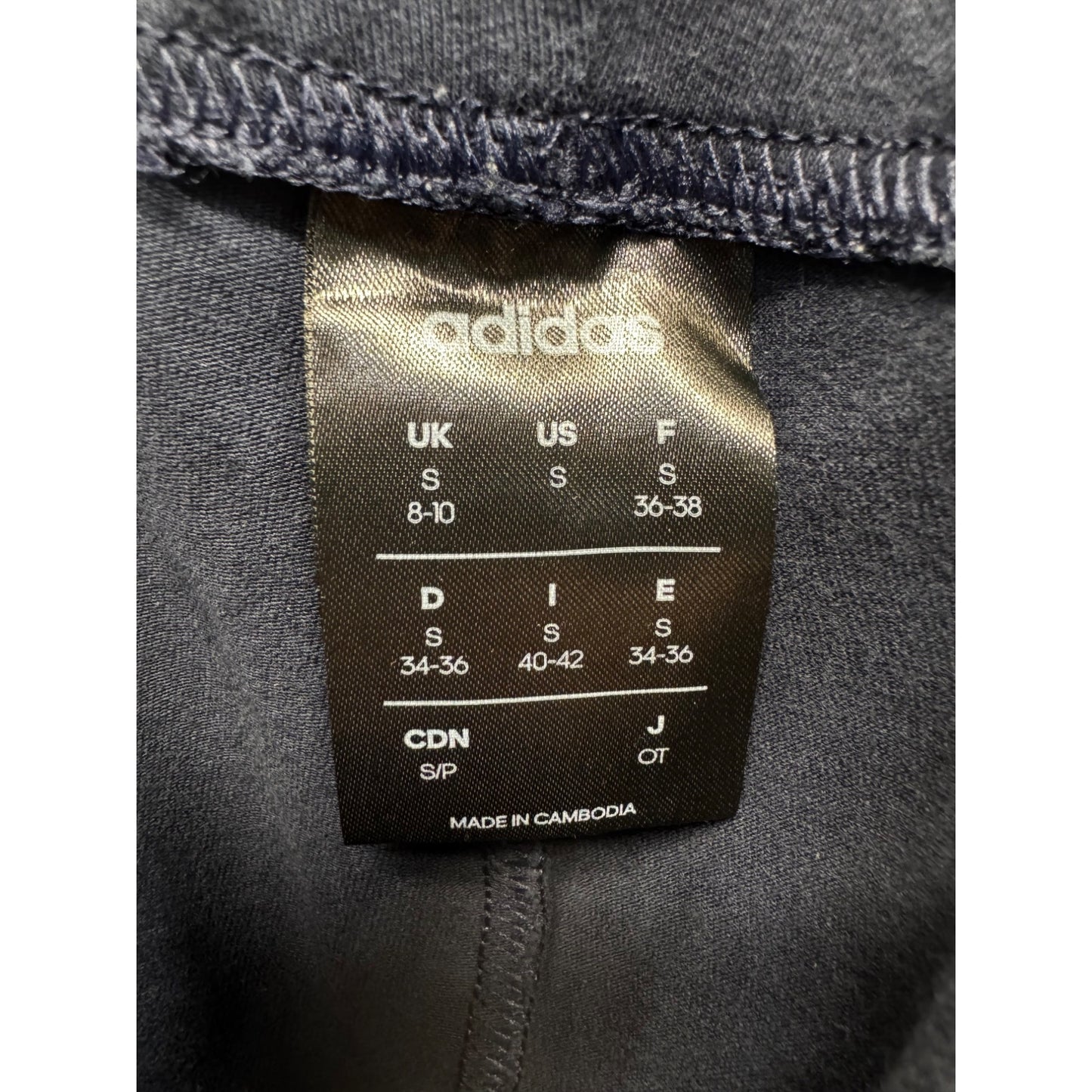 Adidas Navy Blue Linear Logo Leggings Slim Fit Athletic Pants #9930