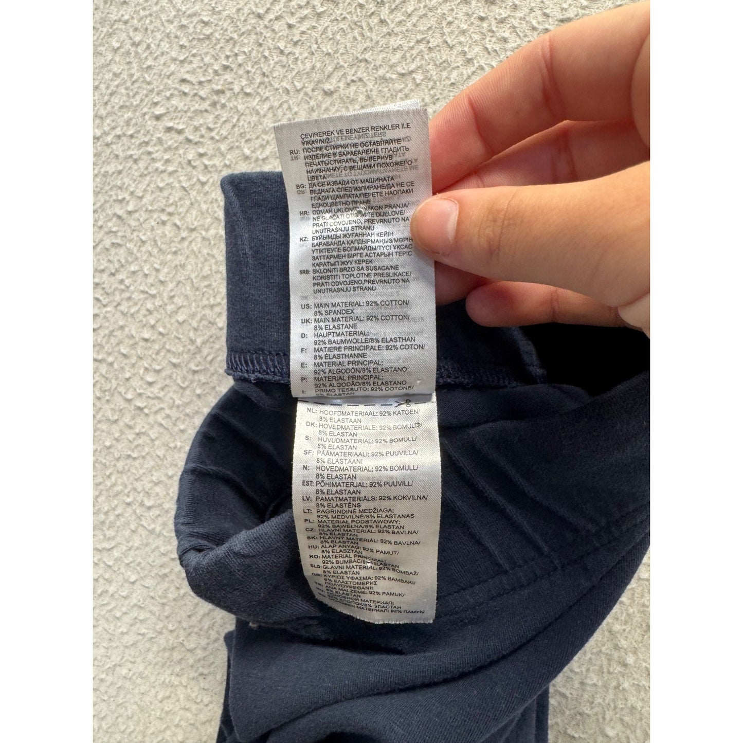 Adidas Navy Blue Linear Logo Leggings Slim Fit Athletic Pants #9930