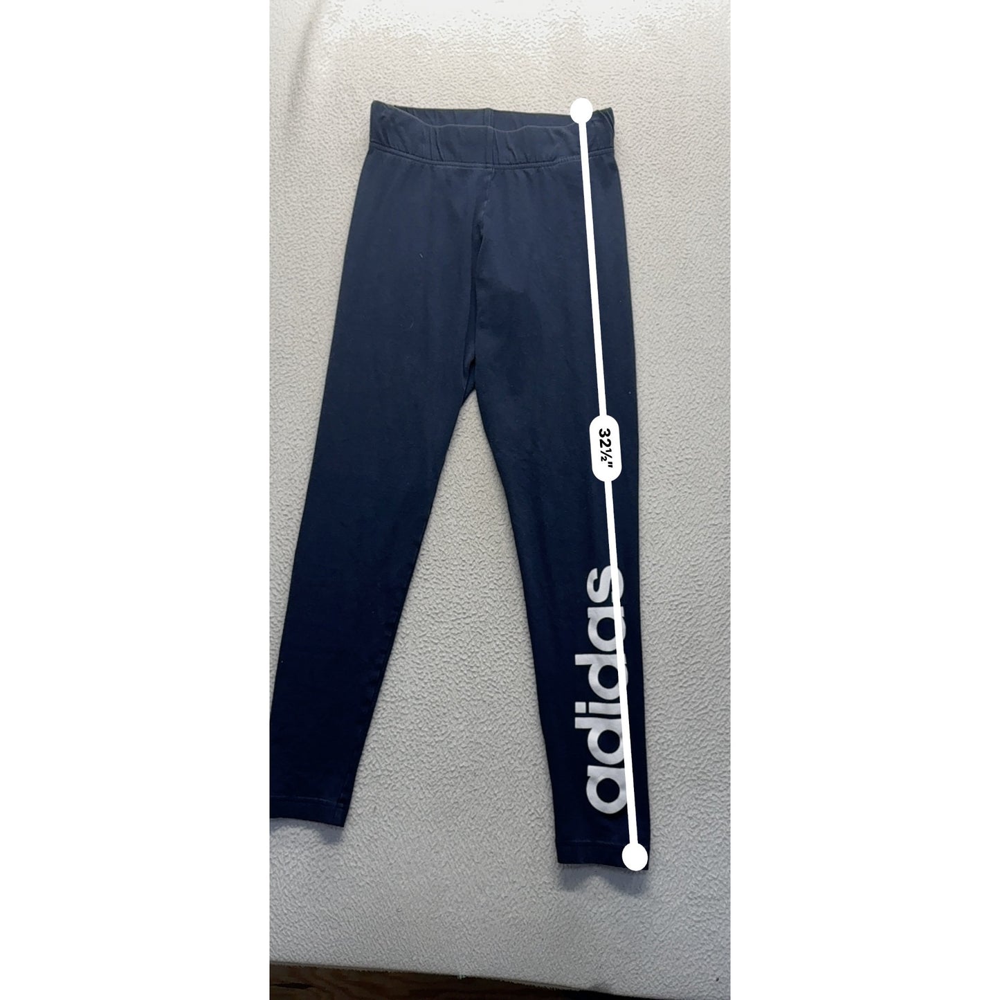 Adidas Navy Blue Linear Logo Leggings Slim Fit Athletic Pants #9930
