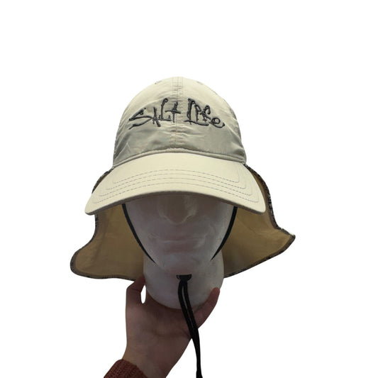 Salt Life Outdoor Adventure Hat With Neck Flap Skull Graphic Khaki Shade #64B