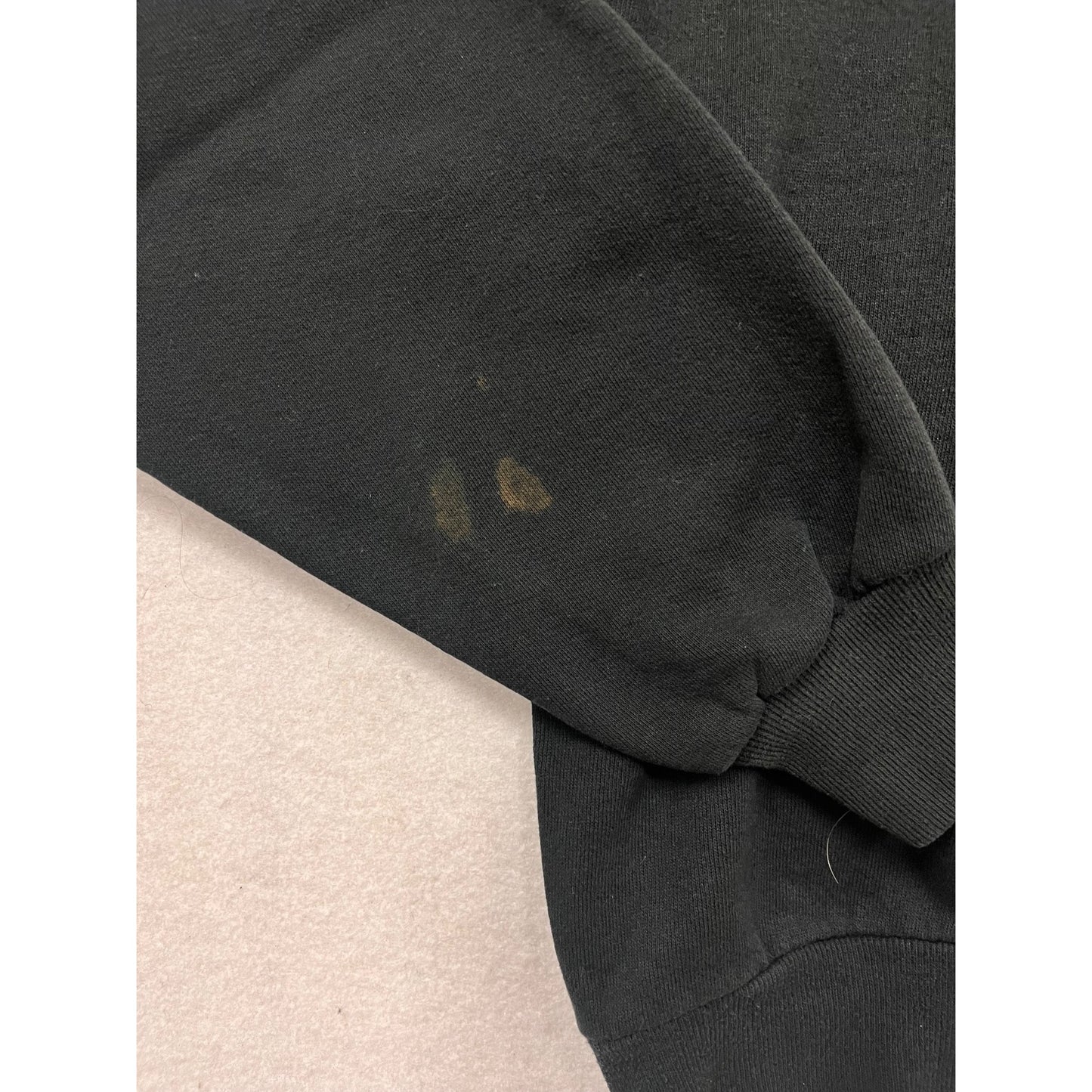 Vintage Jerzees Black Sweatshirt W/ Red Cardinal Embroidery Double Collar Size L #106C